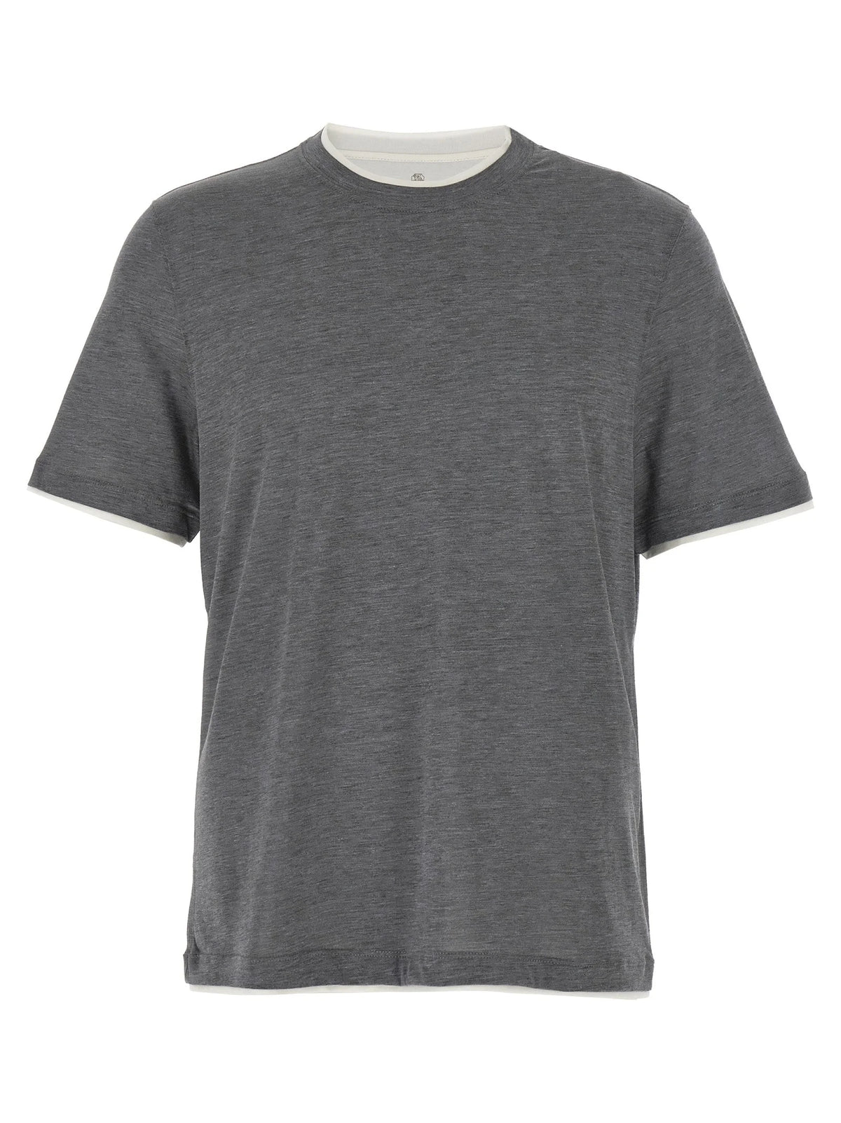 Brunello Cucinelli Gray Silk T-Shirt