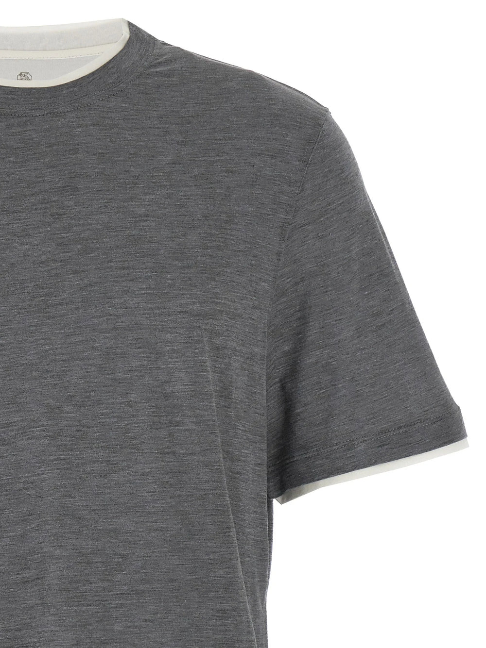 Brunello Cucinelli Gray Silk T-Shirt