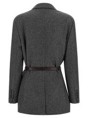 Brunello Cucinelli Gray Virgin Wool Blazer
