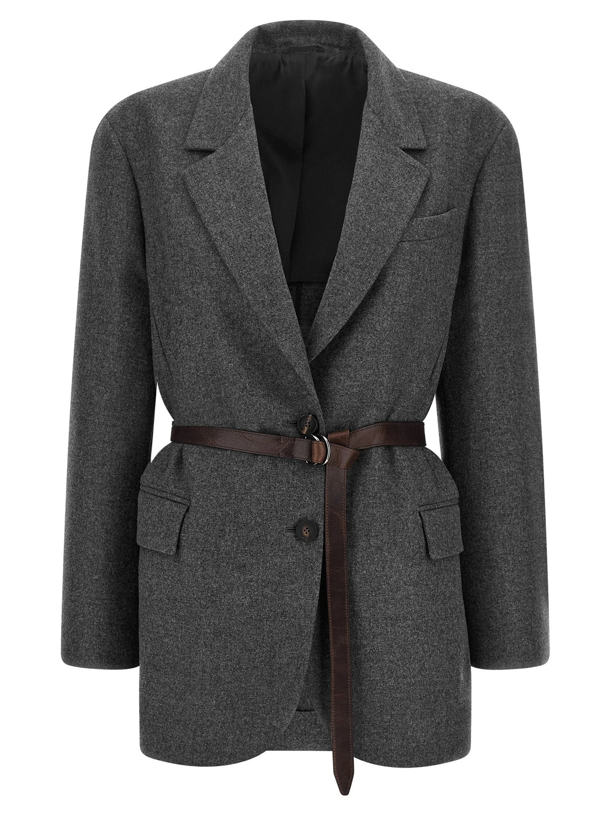 Brunello Cucinelli Gray Virgin Wool Blazer
