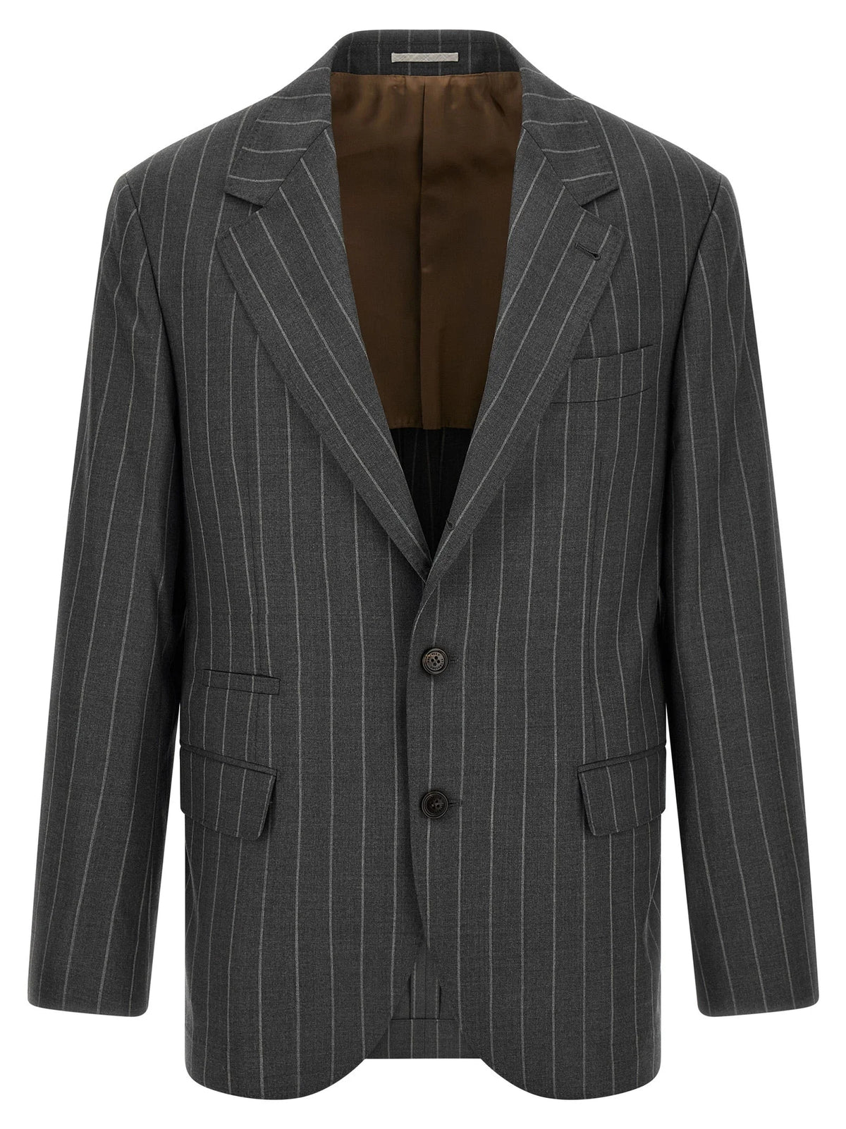 Brunello Cucinelli Gray Virgin Wool Blazer