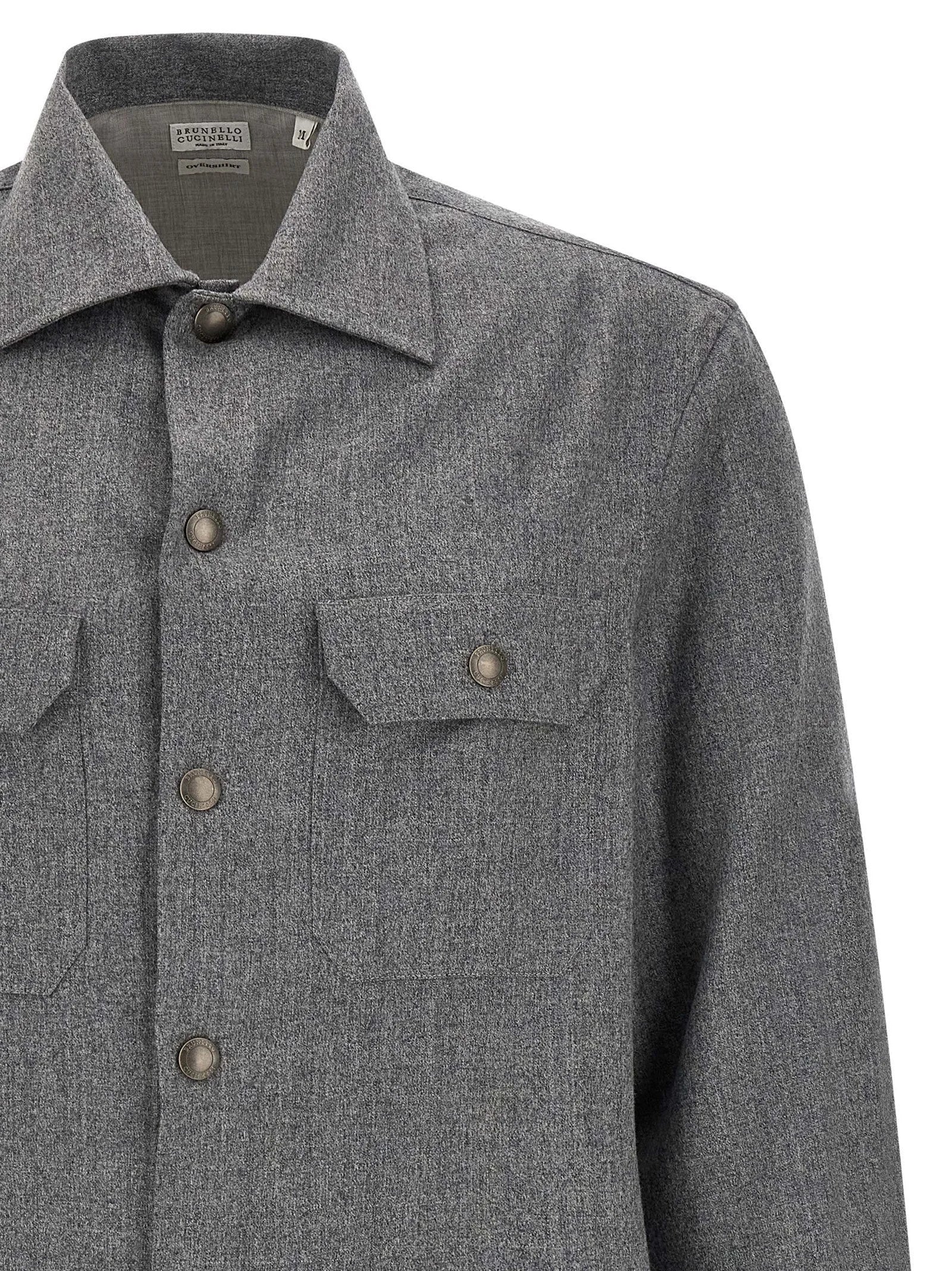 Brunello Cucinelli Gray Virgin Wool Blouse