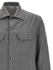 Brunello Cucinelli Gray Virgin Wool Blouse