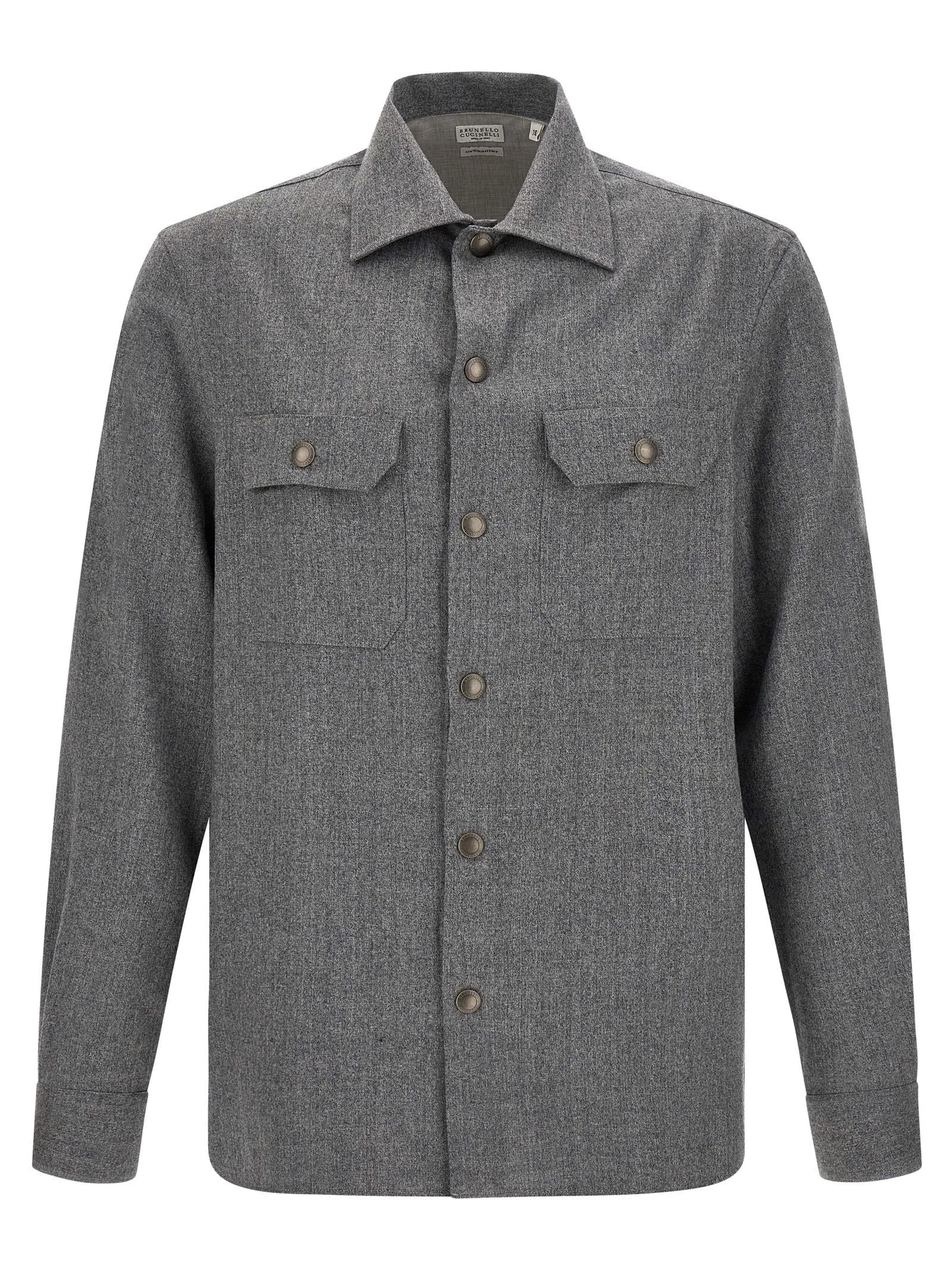 Brunello Cucinelli Gray Virgin Wool Blouse