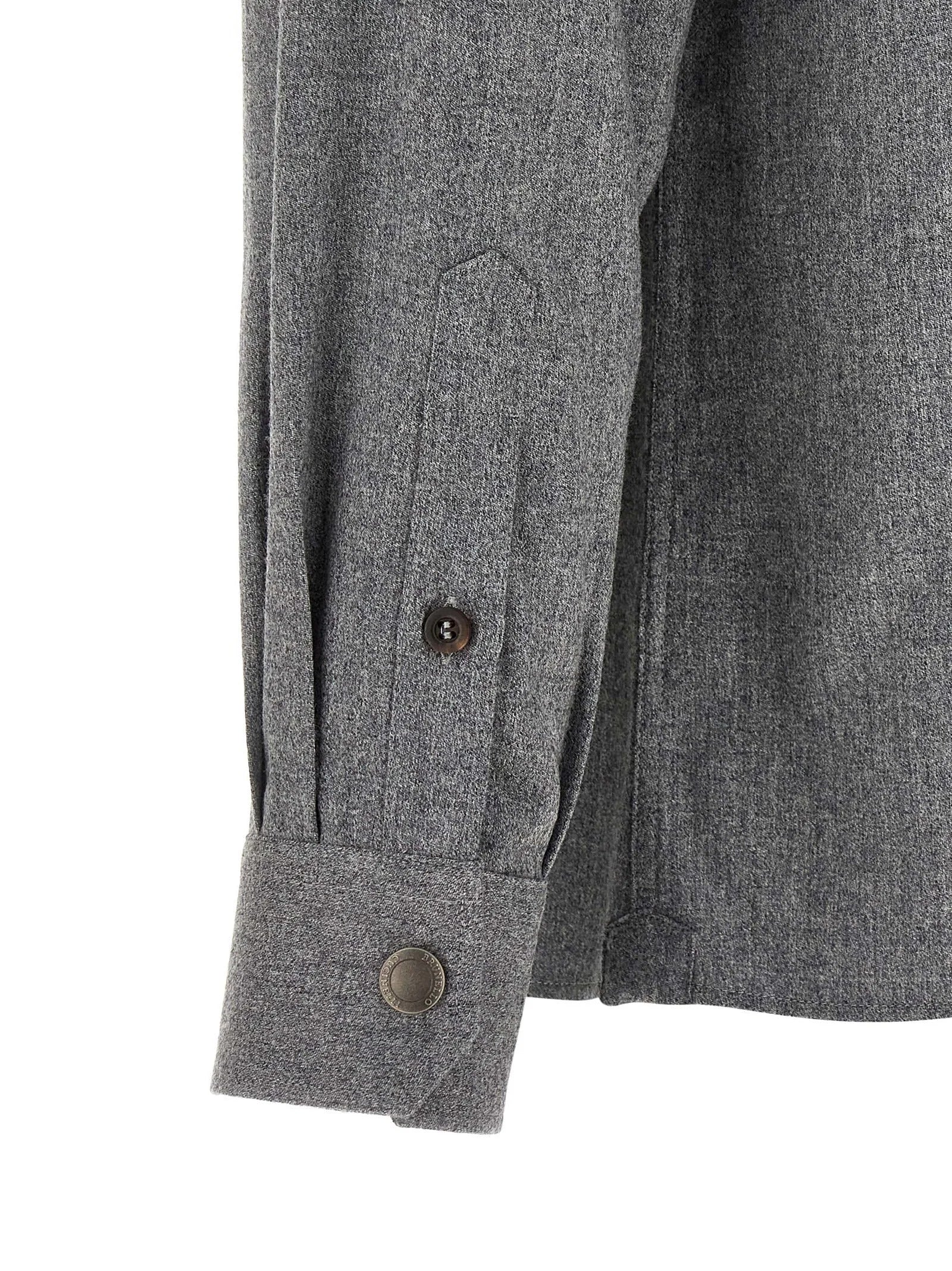 Brunello Cucinelli Gray Virgin Wool Blouse