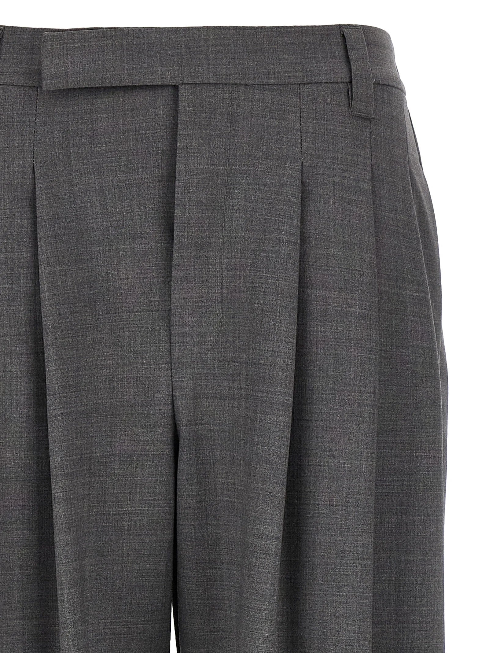 Brunello Cucinelli Gray Virgin Wool Casual Pants