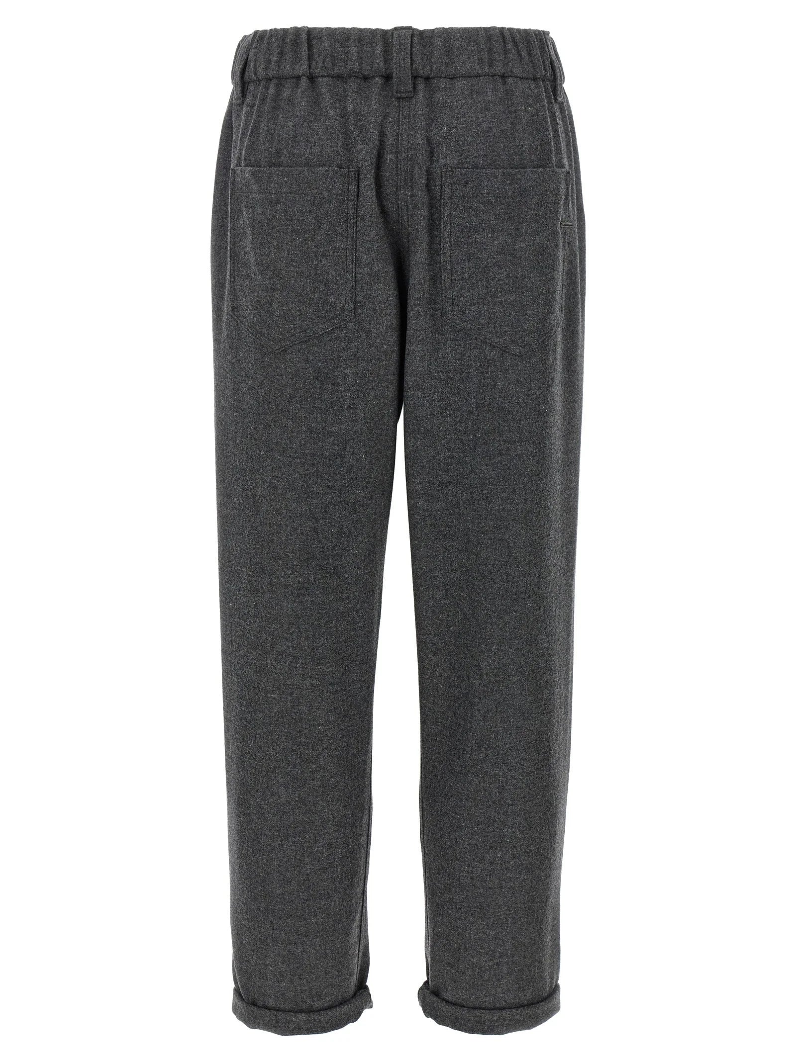 Brunello Cucinelli Gray Virgin Wool Casual Pants