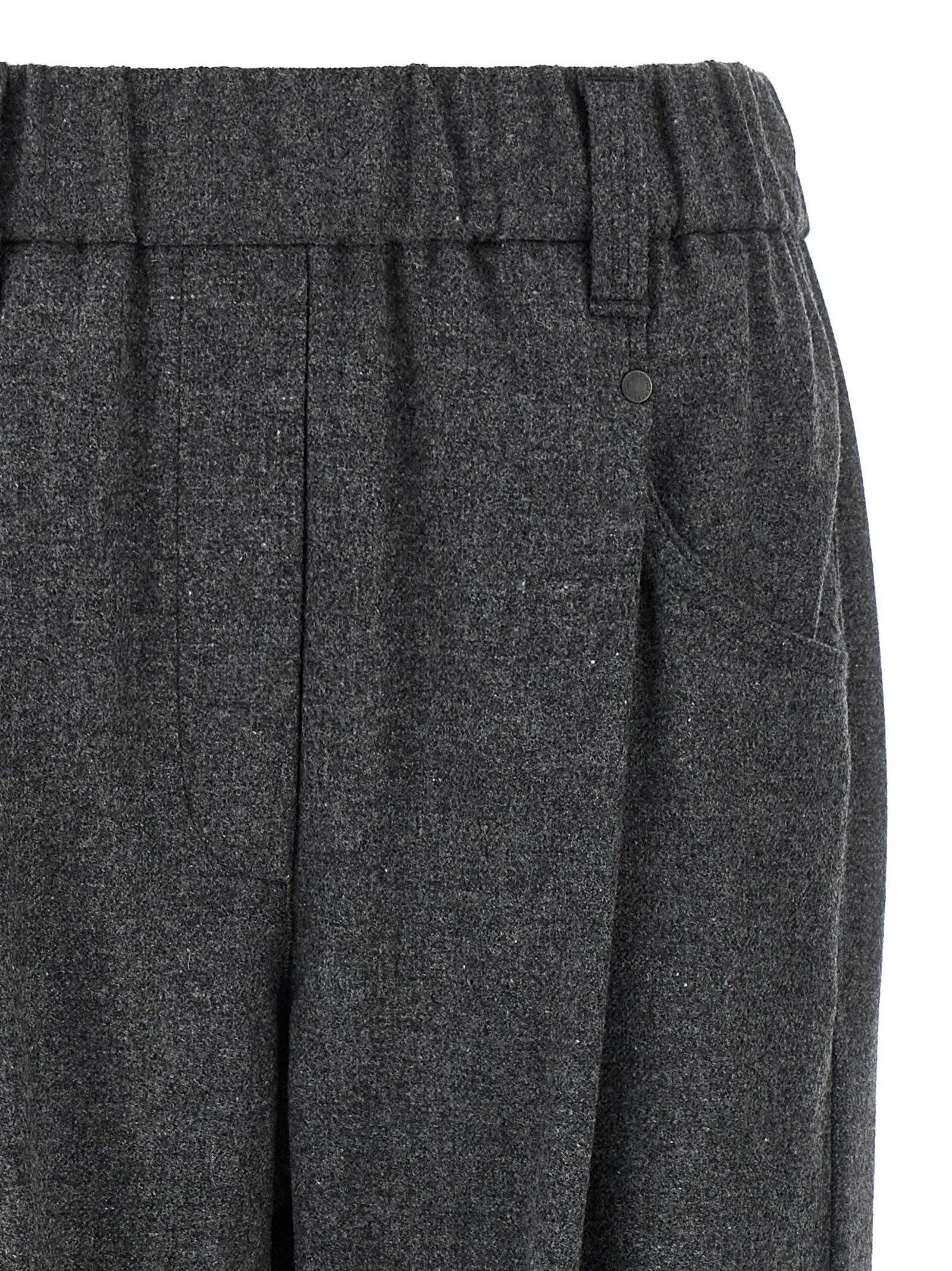 Brunello Cucinelli Gray Virgin Wool Casual Pants