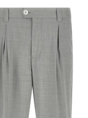 Brunello Cucinelli Gray Virgin Wool Dress Pants