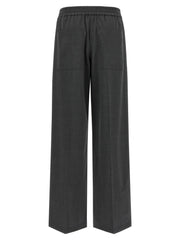 Brunello Cucinelli Gray Virgin Wool Flared Pants