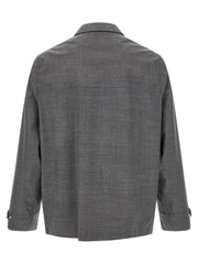 Brunello Cucinelli Gray Virgin Wool Full-Length Jacket