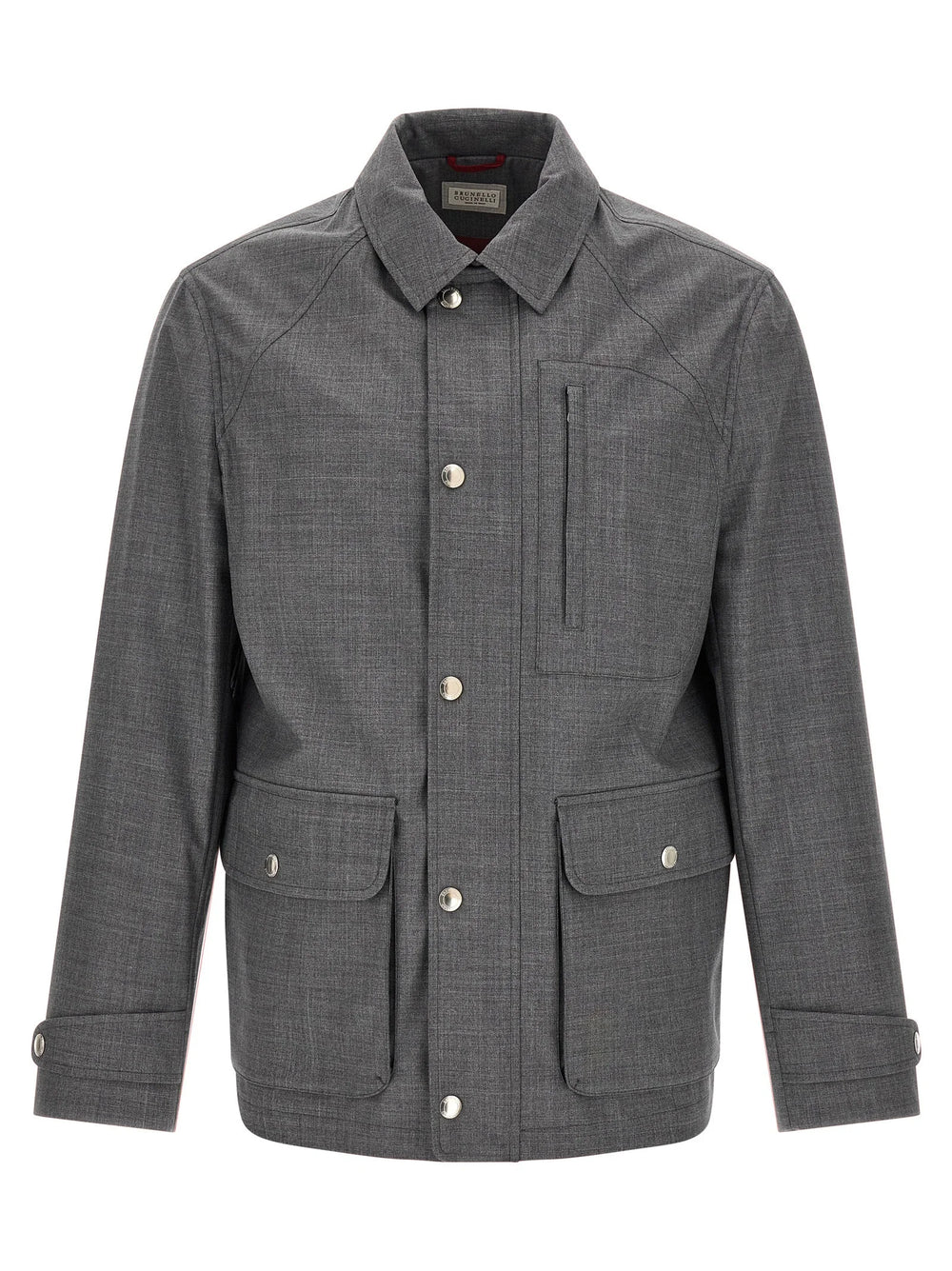 Brunello Cucinelli Gray Virgin Wool Full-Length Jacket