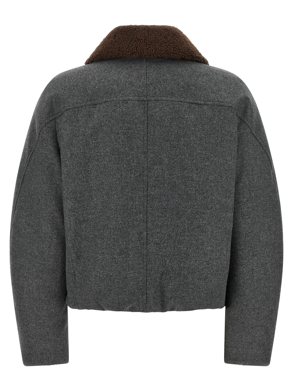 Brunello Cucinelli Gray Virgin Wool Full-Length Jacket