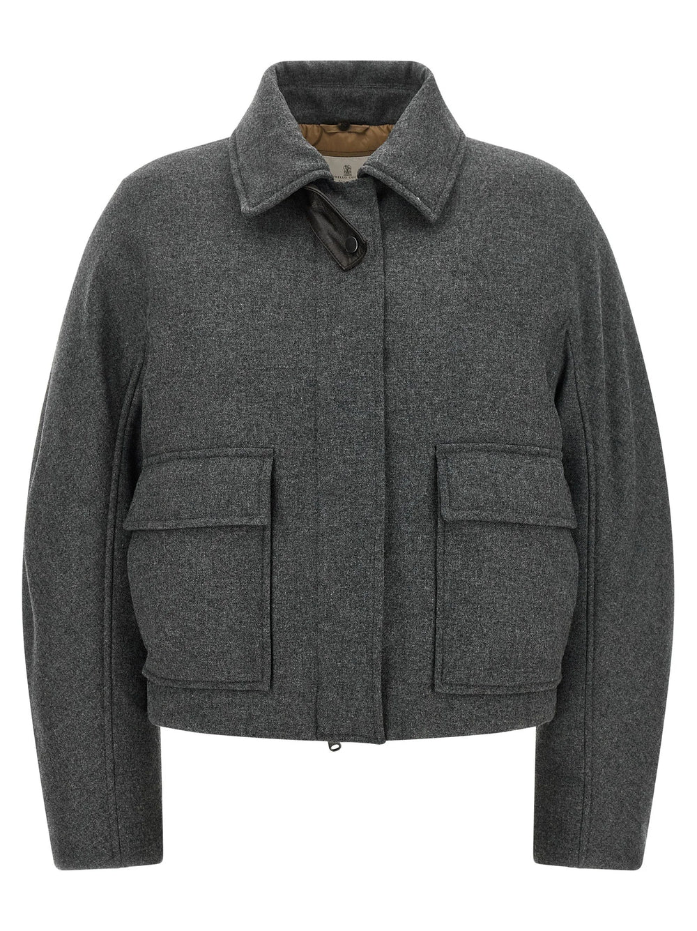 Brunello Cucinelli Gray Virgin Wool Full-Length Jacket