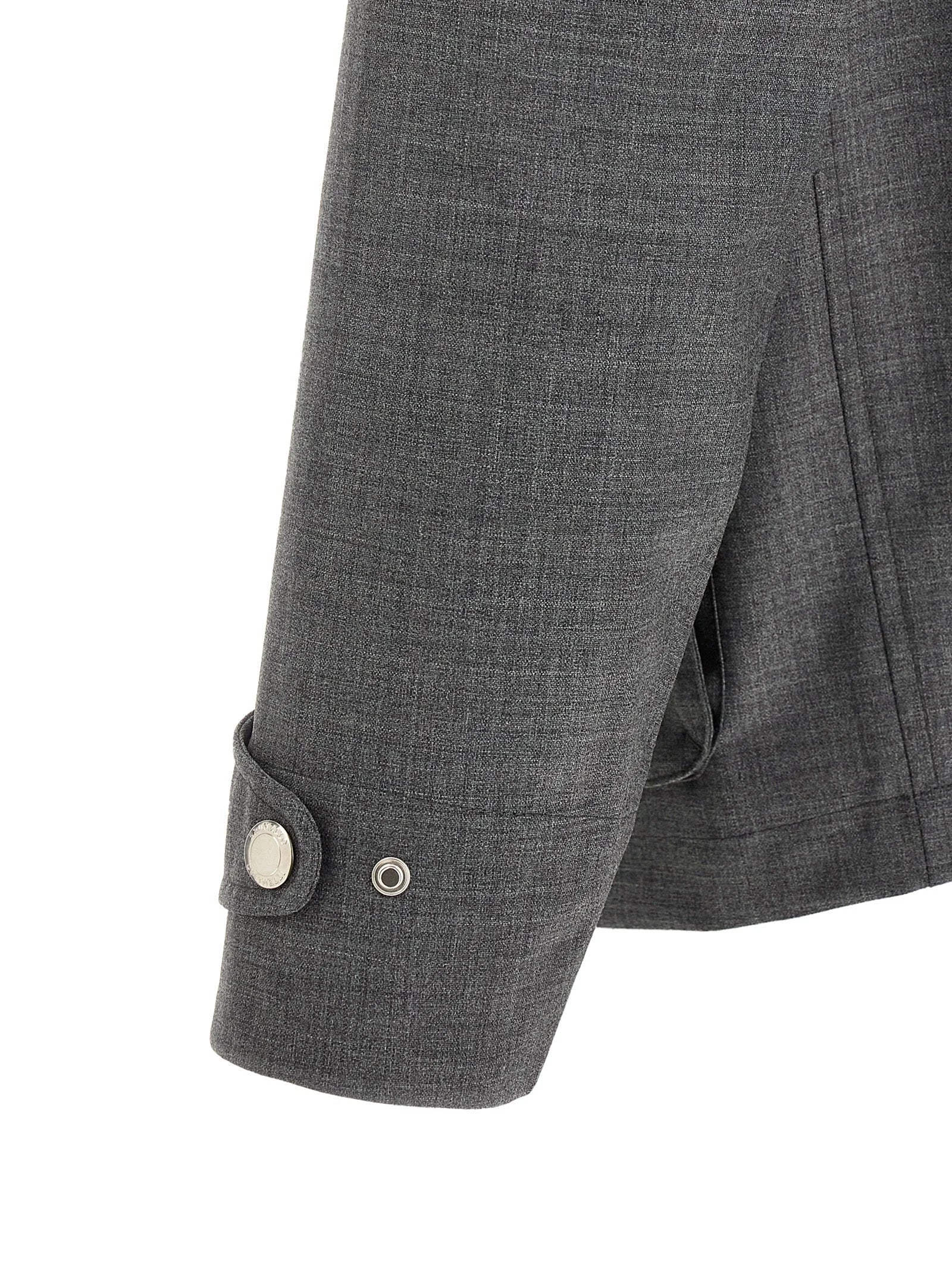 Brunello Cucinelli Gray Virgin Wool Full-Length Jacket