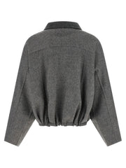 Brunello Cucinelli Gray Virgin Wool Full-Length Jacket