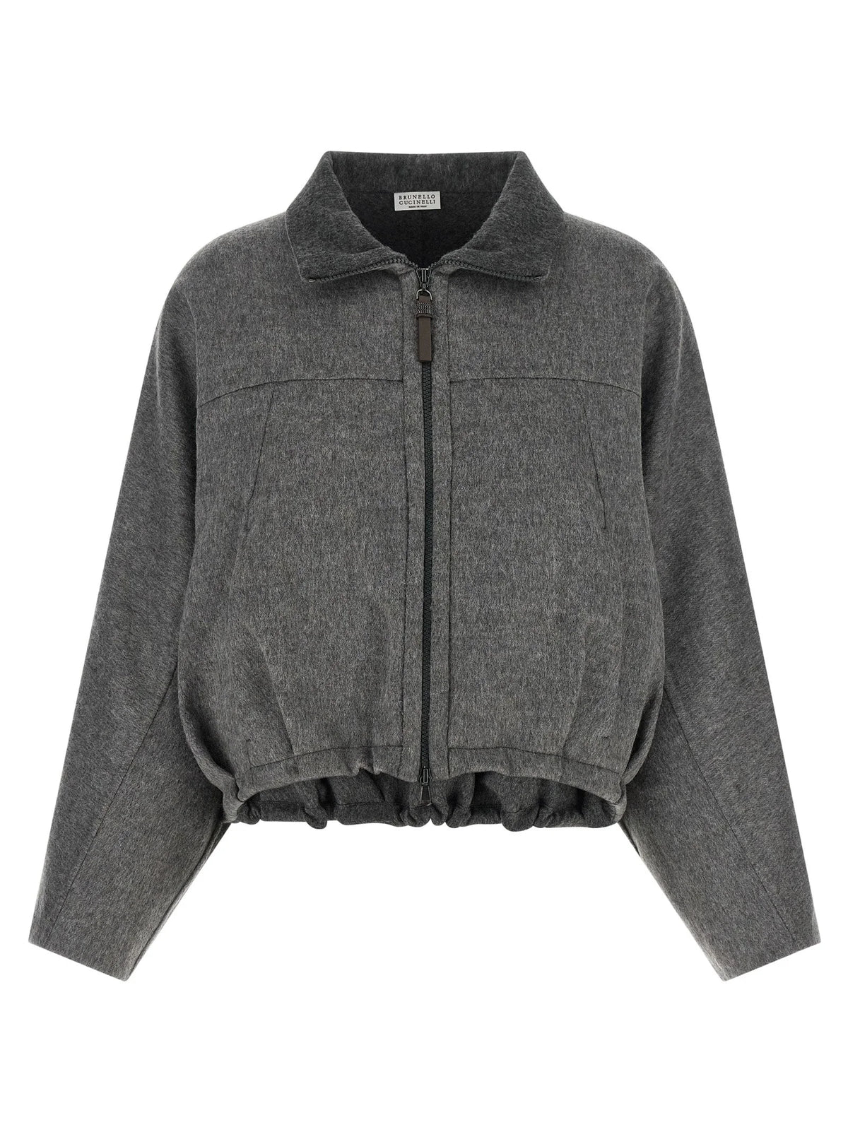 Brunello Cucinelli Gray Virgin Wool Full-Length Jacket