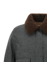 Brunello Cucinelli Gray Virgin Wool Full-Length Jacket