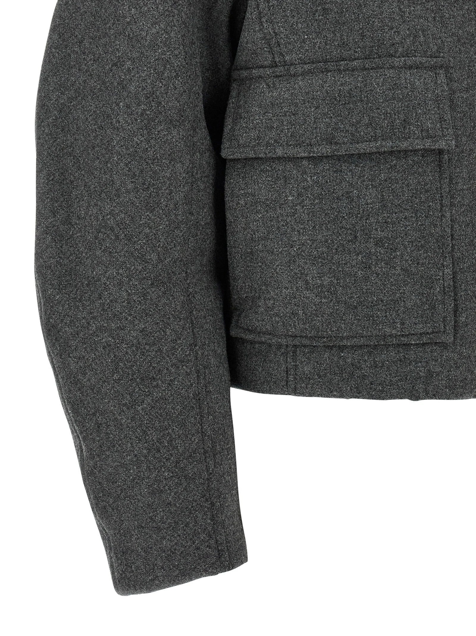 Brunello Cucinelli Gray Virgin Wool Full-Length Jacket