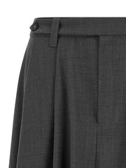 Brunello Cucinelli Gray Virgin Wool Midi Skirt
