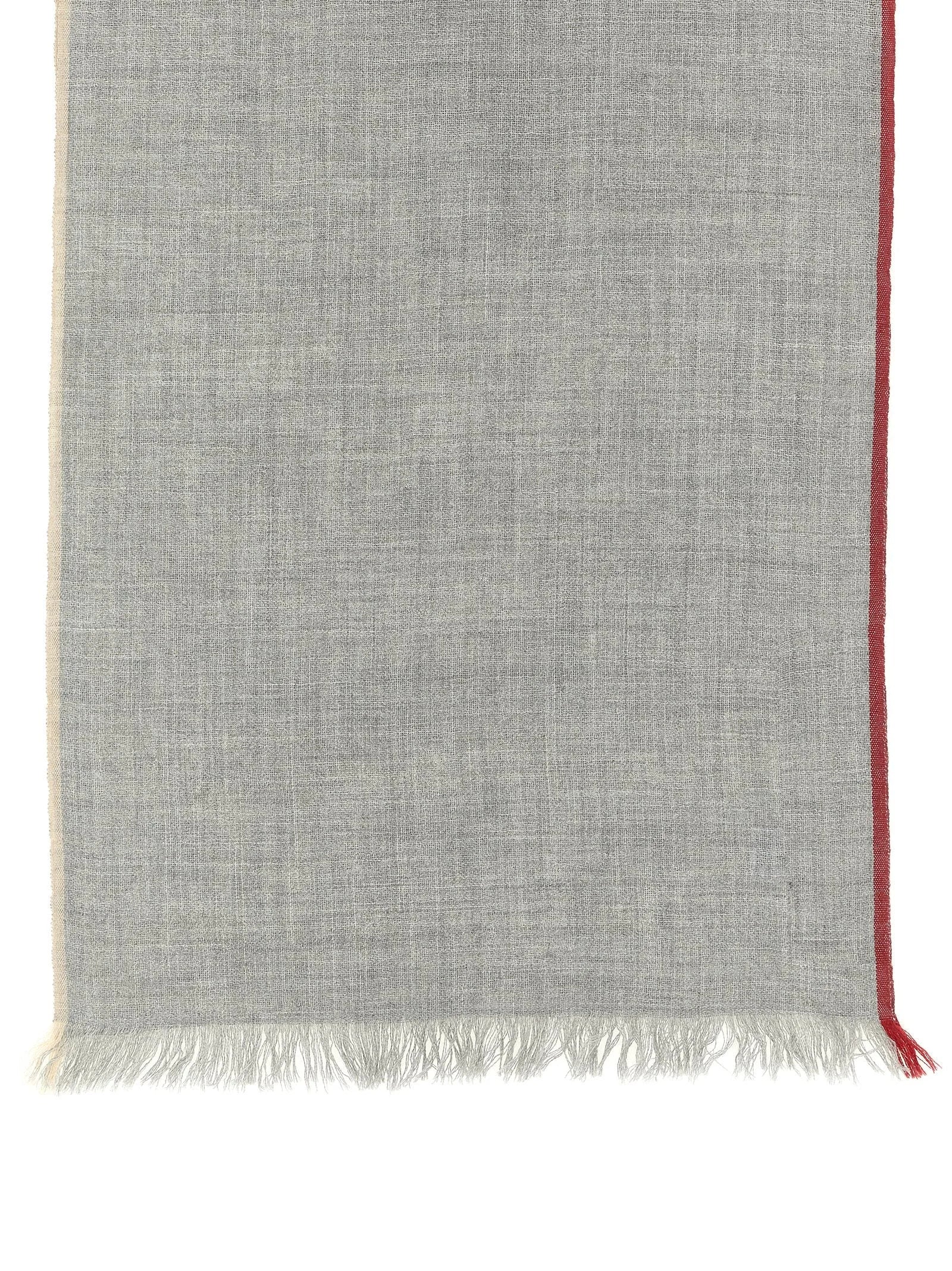 Brunello Cucinelli Gray Virgin Wool Scarf