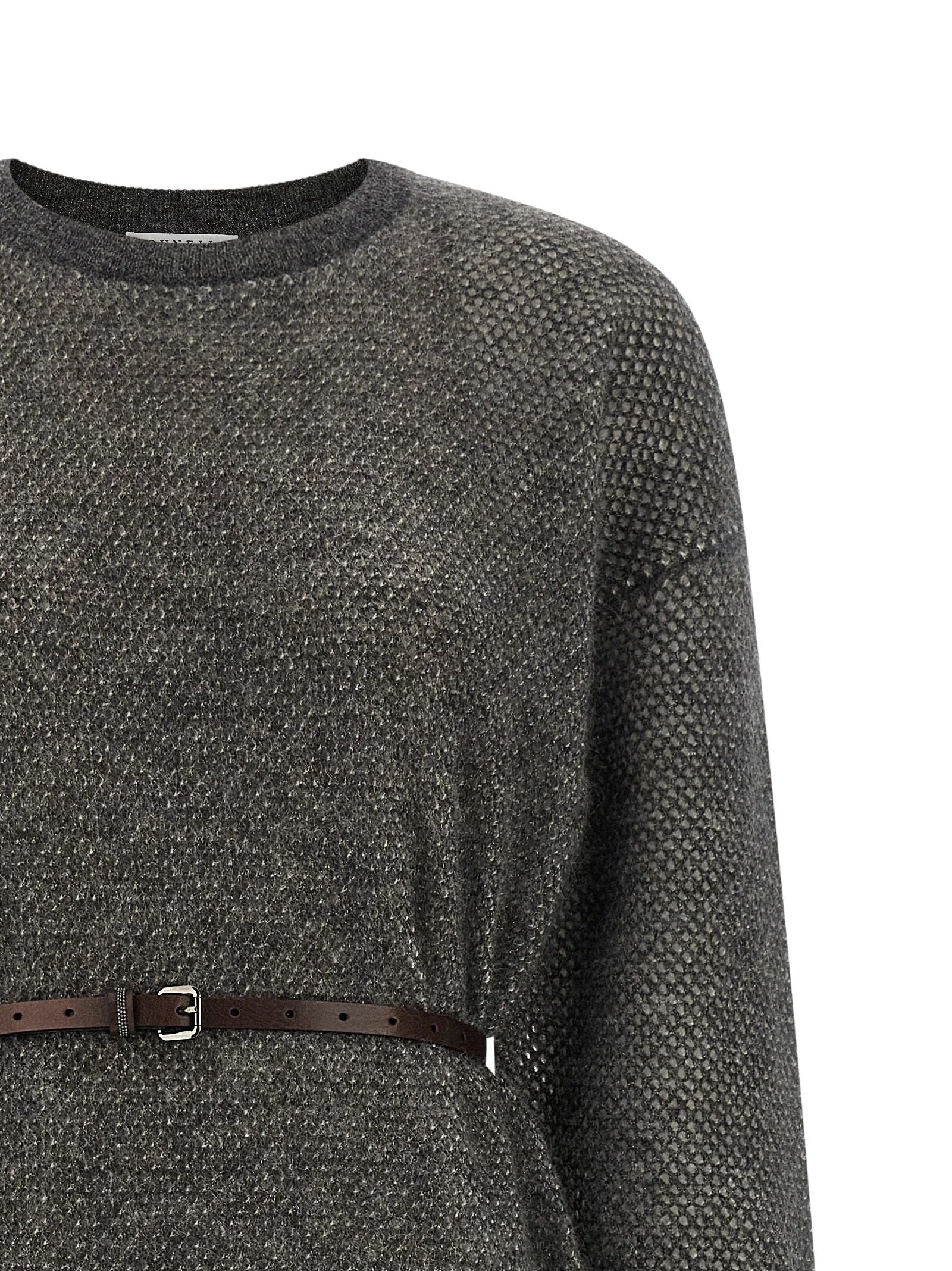 Brunello Cucinelli Gray Wool Midi Dress