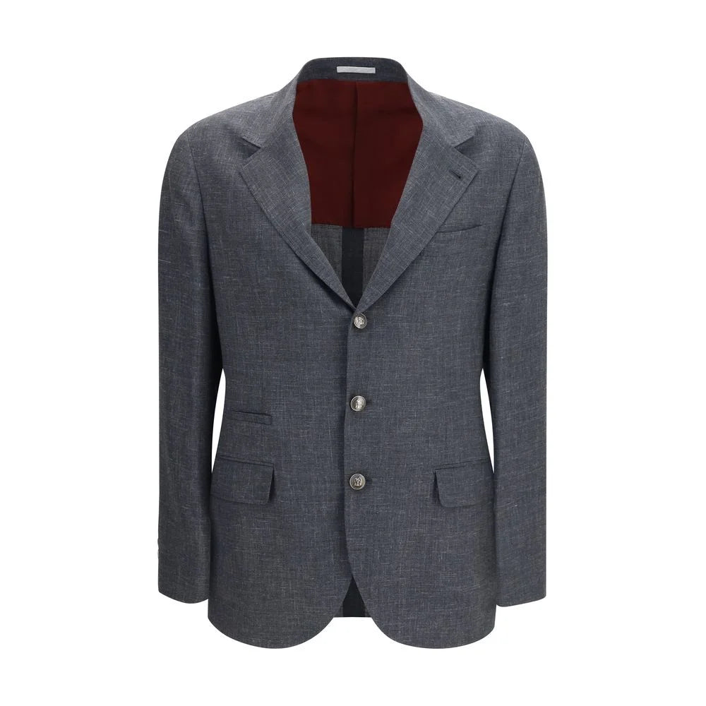 Brunello Cucinelli Gray Wool Oves Aries Blazer