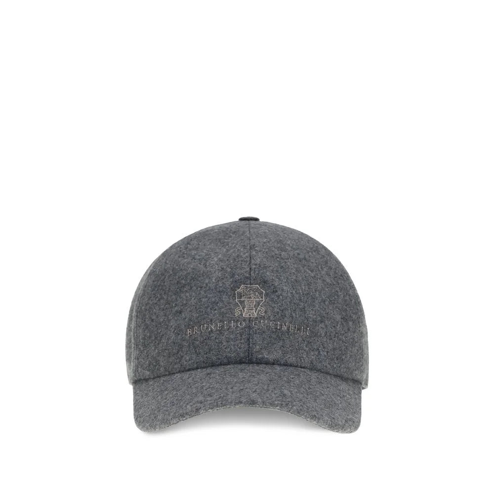 Brunello Cucinelli Gray Wool Oves Aries Cap (Baseball Hat)