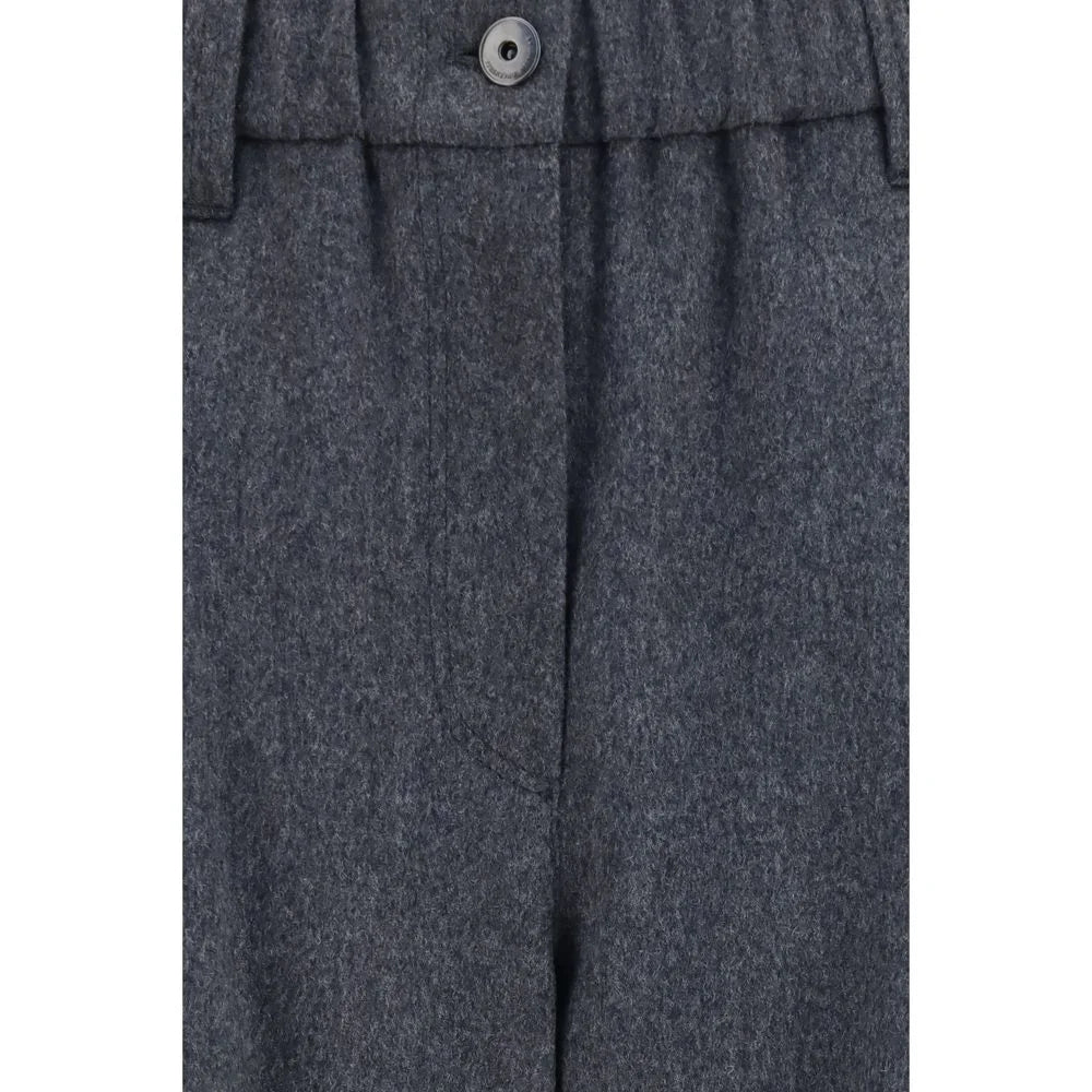 Brunello Cucinelli Gray Wool Oves Aries Casual Pants - IT44 | L