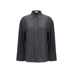 Brunello Cucinelli Gray Wool Oves Aries Dress Shirt