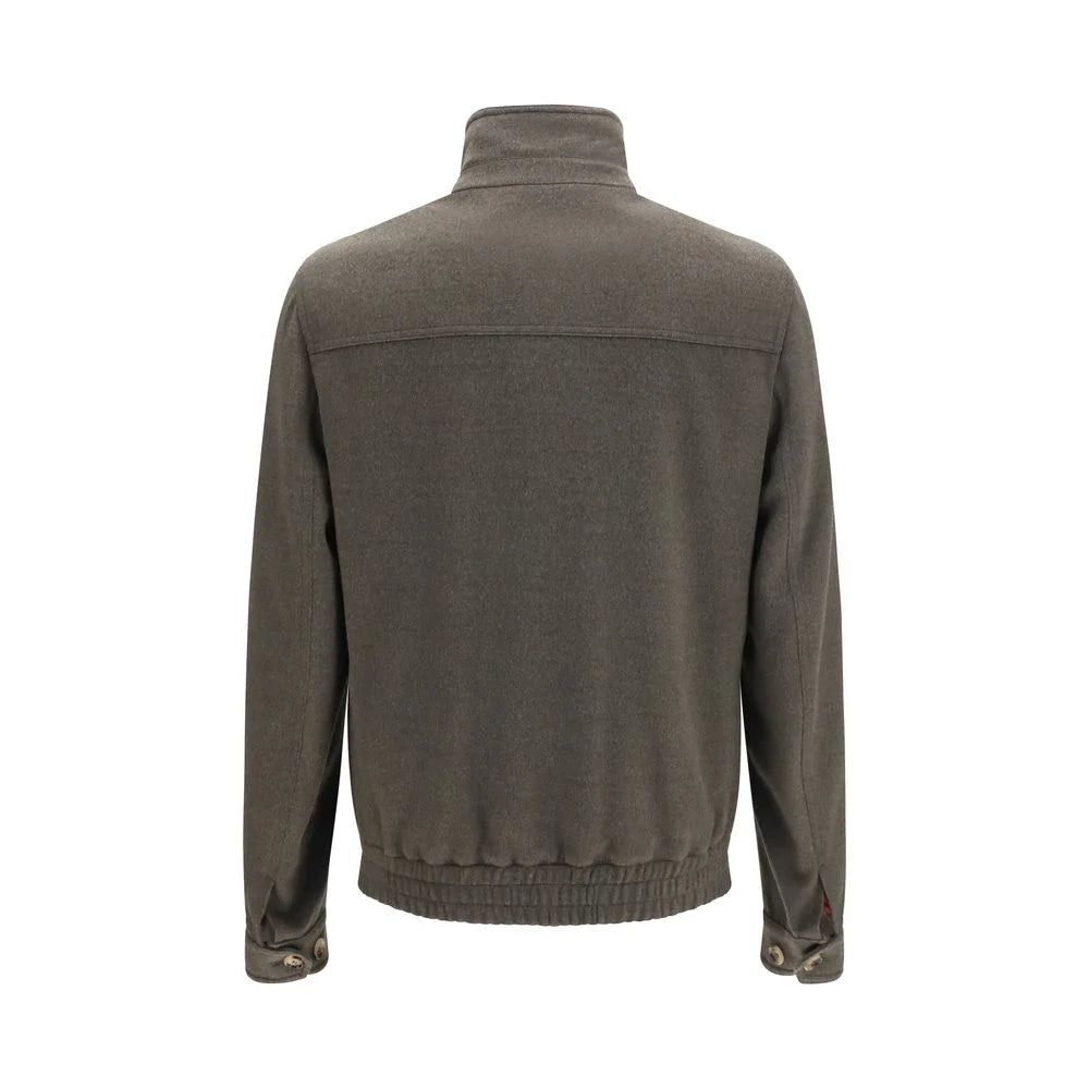 Brunello Cucinelli Gray Wool Oves Aries Full-Length Jacket - IT46 | S