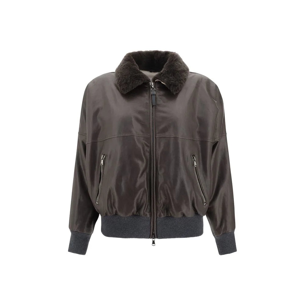 Brunello Cucinelli Leather Jacket - IT42 | L - Bomber Jackets