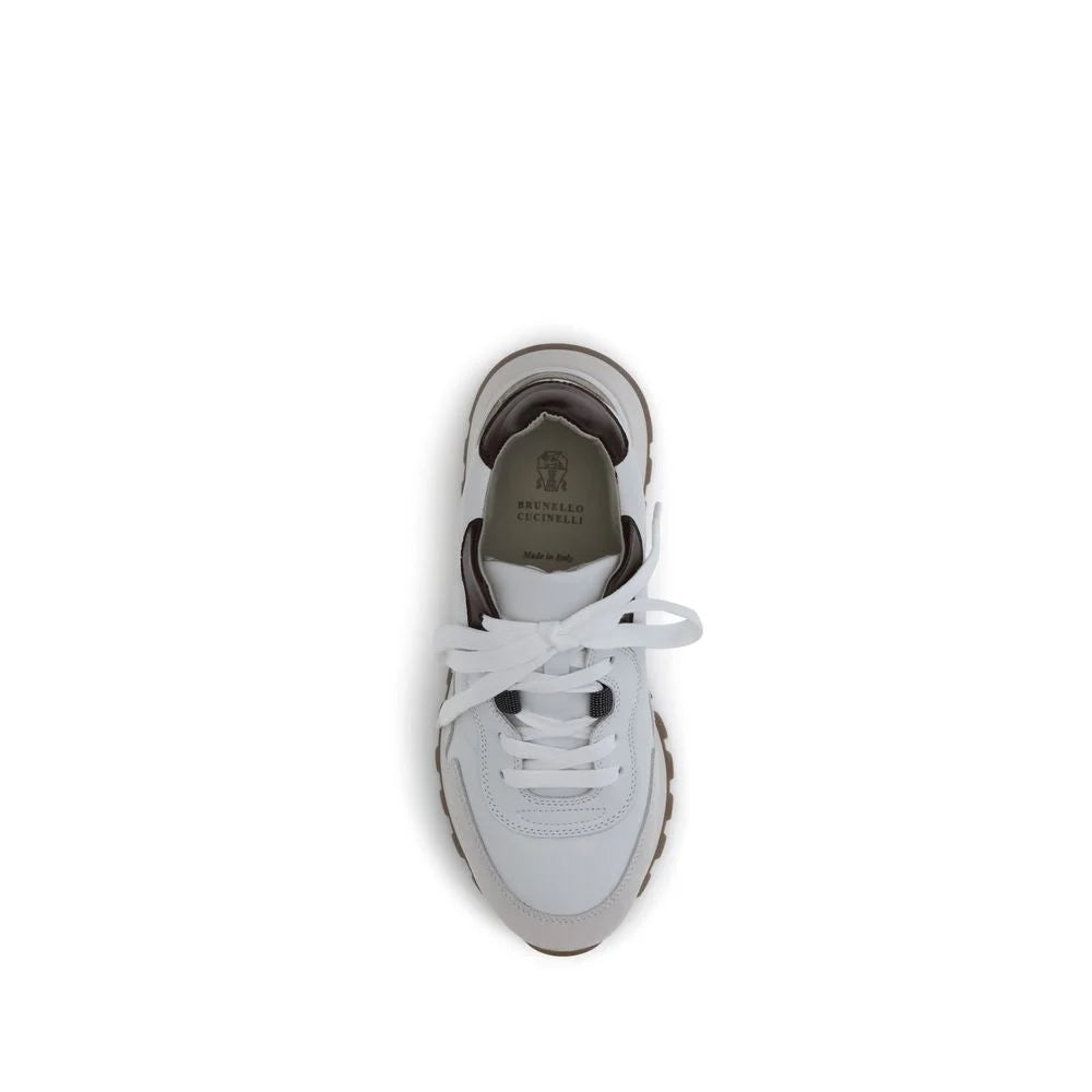Brunello Cucinelli Leather Sneakers with shiny details - Sneakers
