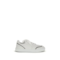 Brunello Cucinelli Leather Sneakers with Shiny Details - Sneakers