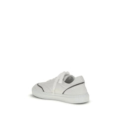 Brunello Cucinelli Leather Sneakers with Shiny Details - Sneakers