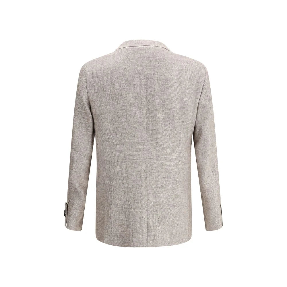 Brunello Cucinelli Light Brown Linen Blazer - IT50 | L - Sport Jackets