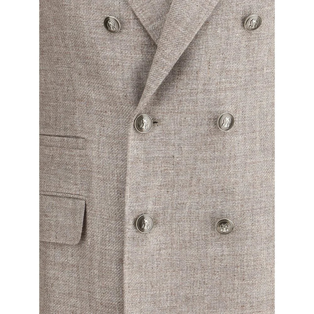 Brunello Cucinelli Light Brown Linen Blazer - IT50 | L - Sport Jackets