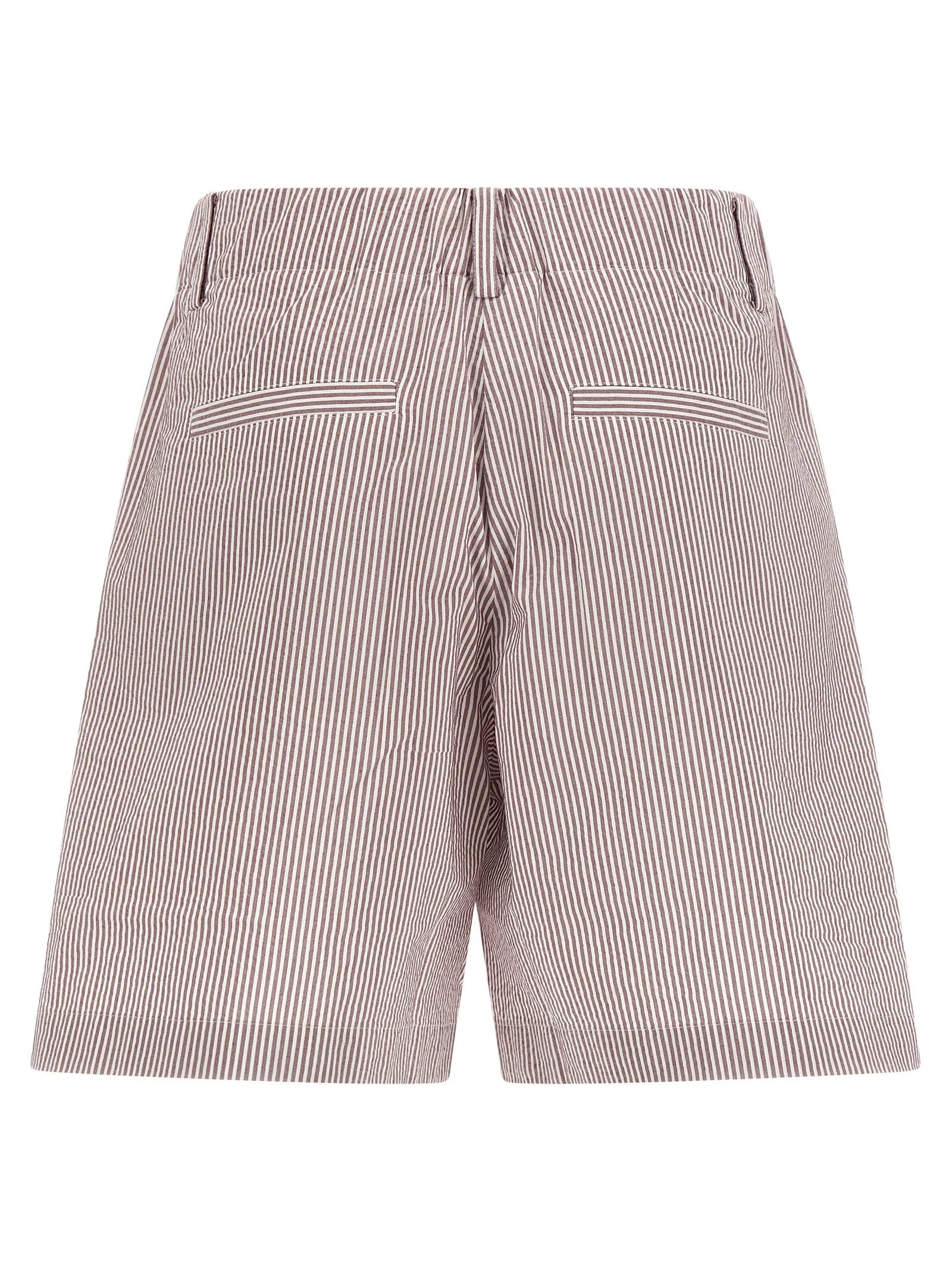 Brunello Cucinelli Calções de Algodão Multicoloridos de Bermuda - S
