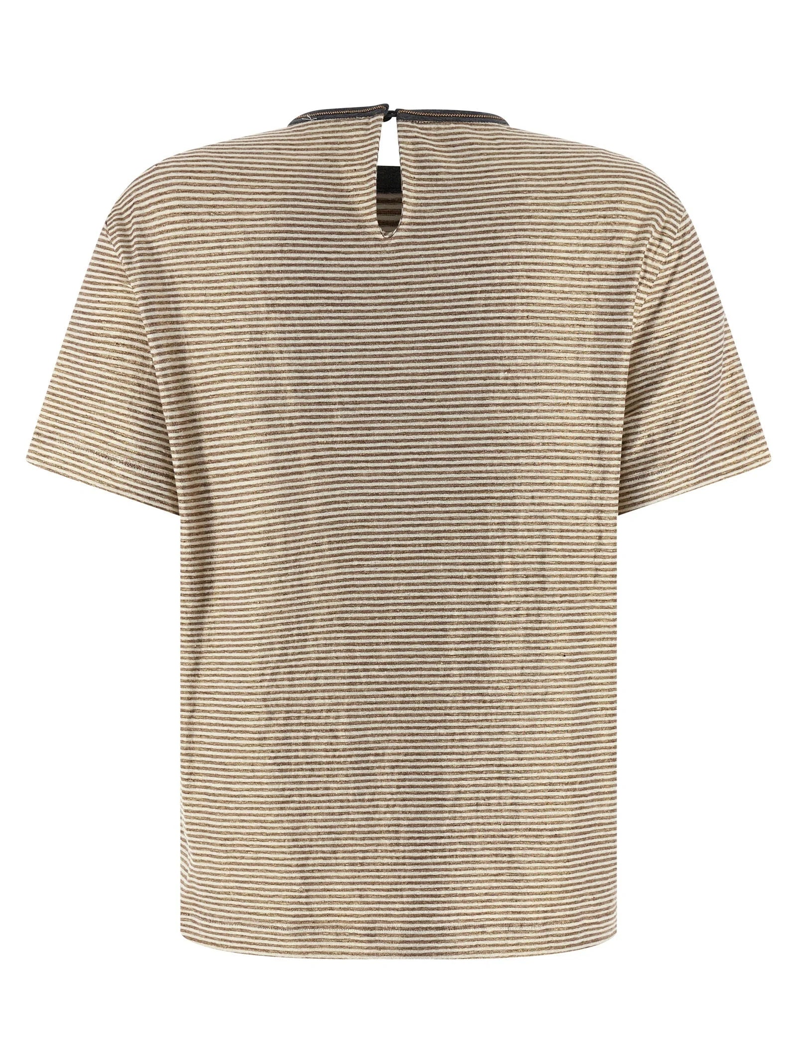 Brunello Cucinelli Multicolor Linen T-Shirt - XS