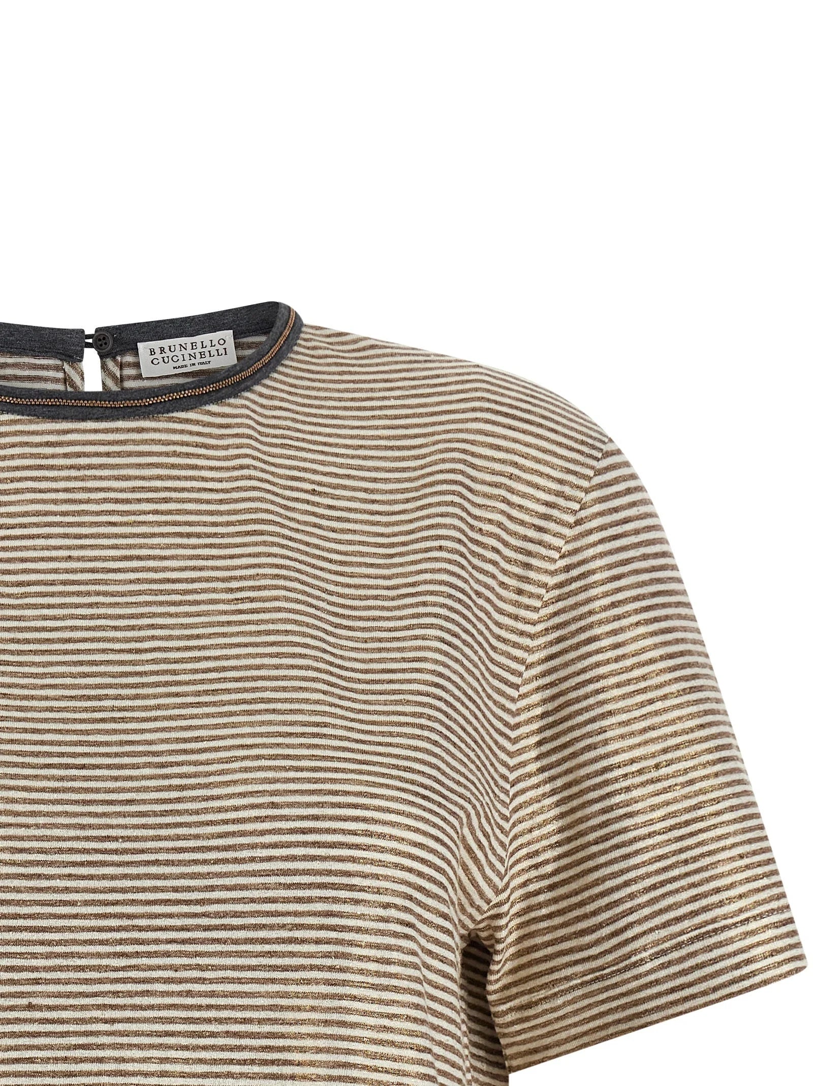 Brunello Cucinelli Multicolor Linen T-Shirt - XS
