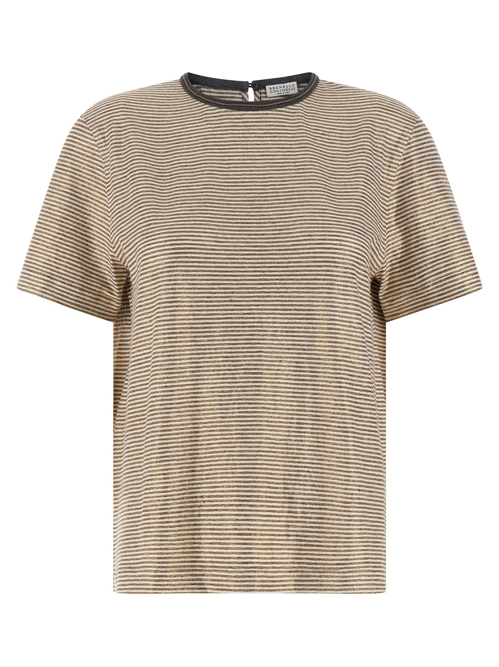 Brunello Cucinelli Multicolor Linen T-Shirt - XS