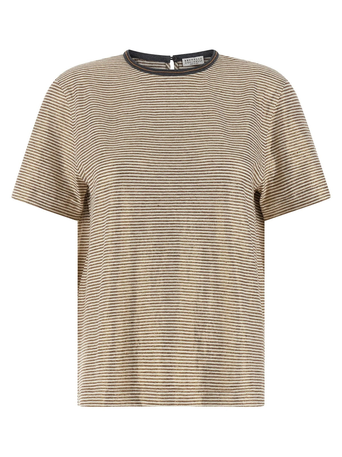 Brunello Cucinelli Multicolor Linen T-Shirt - XS