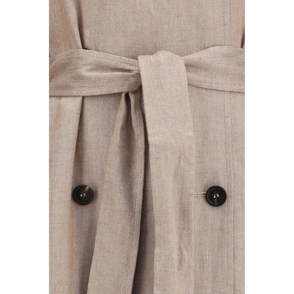 Brunello Cucinelli Multicolor Linen Trench Coat