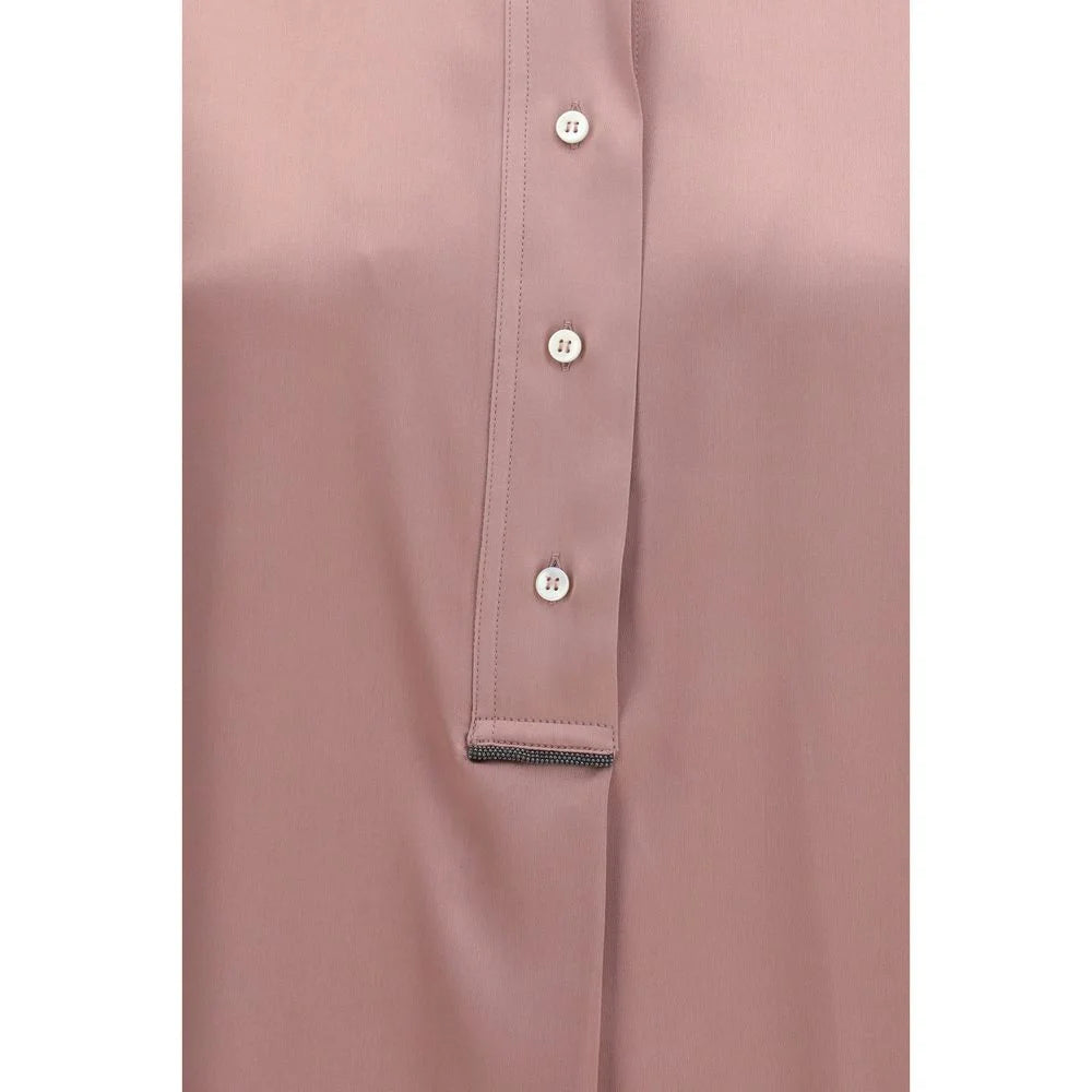 Cămașă cu mânecă scurtă din mătase multicolor Brunello Cucinelli
