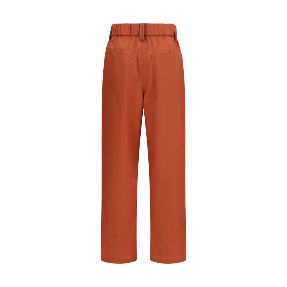 Brunello Cucinelli Orange Cotton Casual Pants