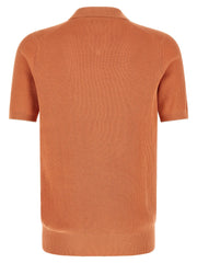 Brunello Cucinelli Orange Cotton Polo Shirt