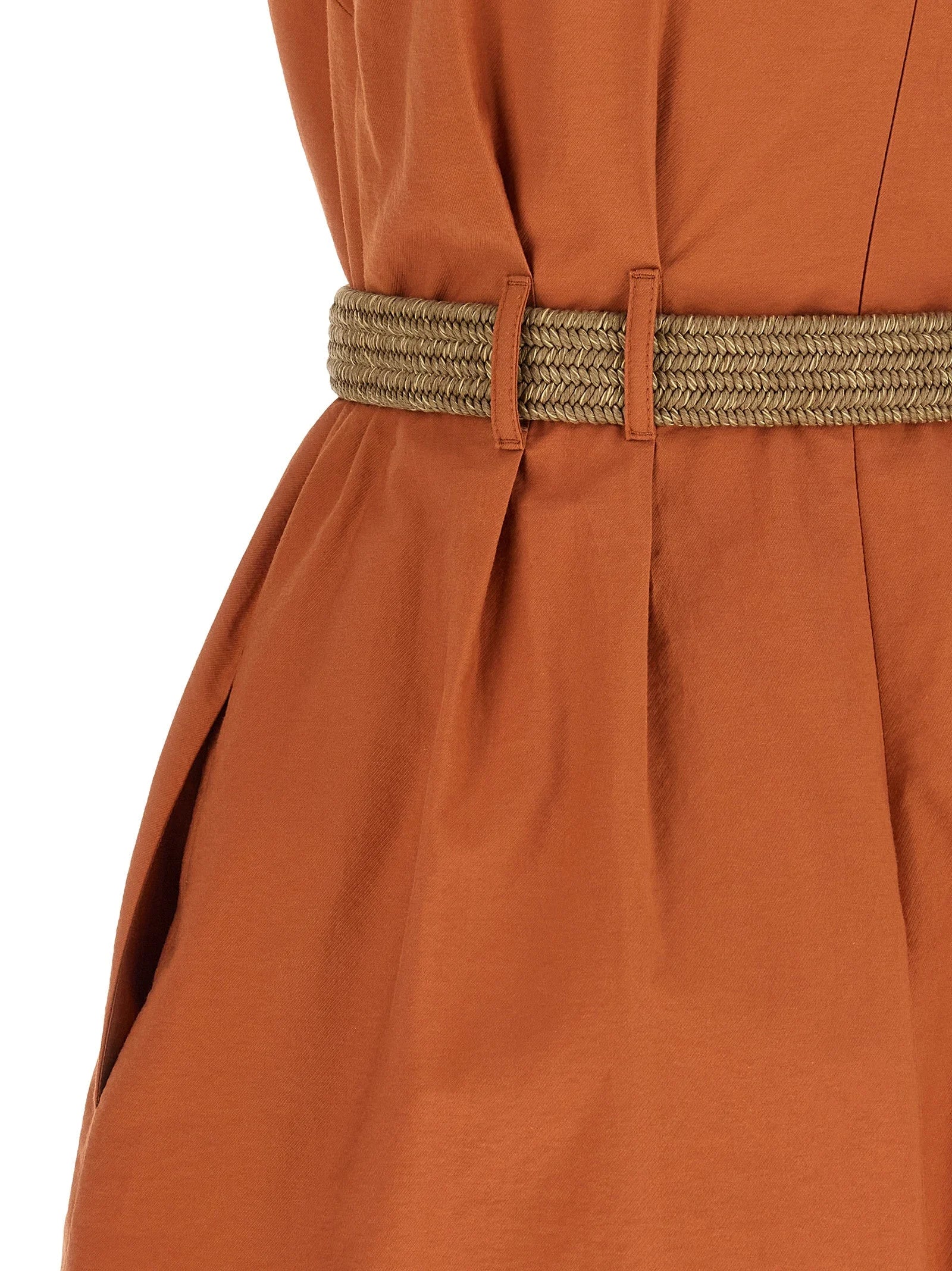 Brunello Cucinelli Orange Cotton Short Dress