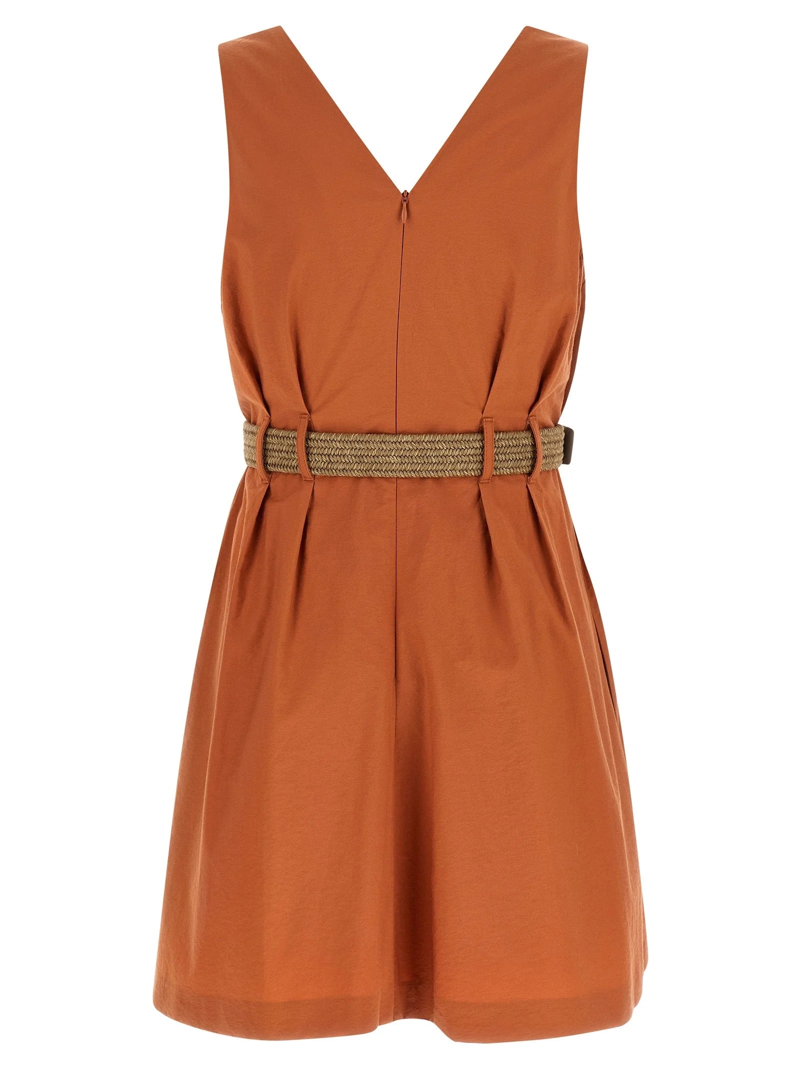 Brunello Cucinelli Orange Cotton Short Dress