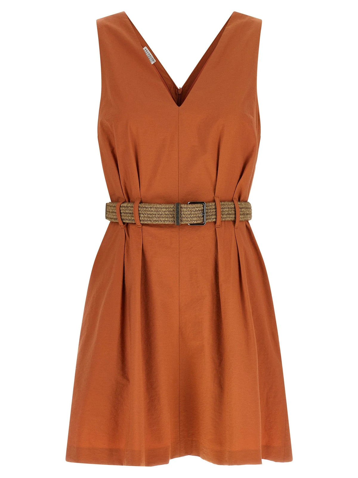 Brunello Cucinelli Orange Cotton Short Dress