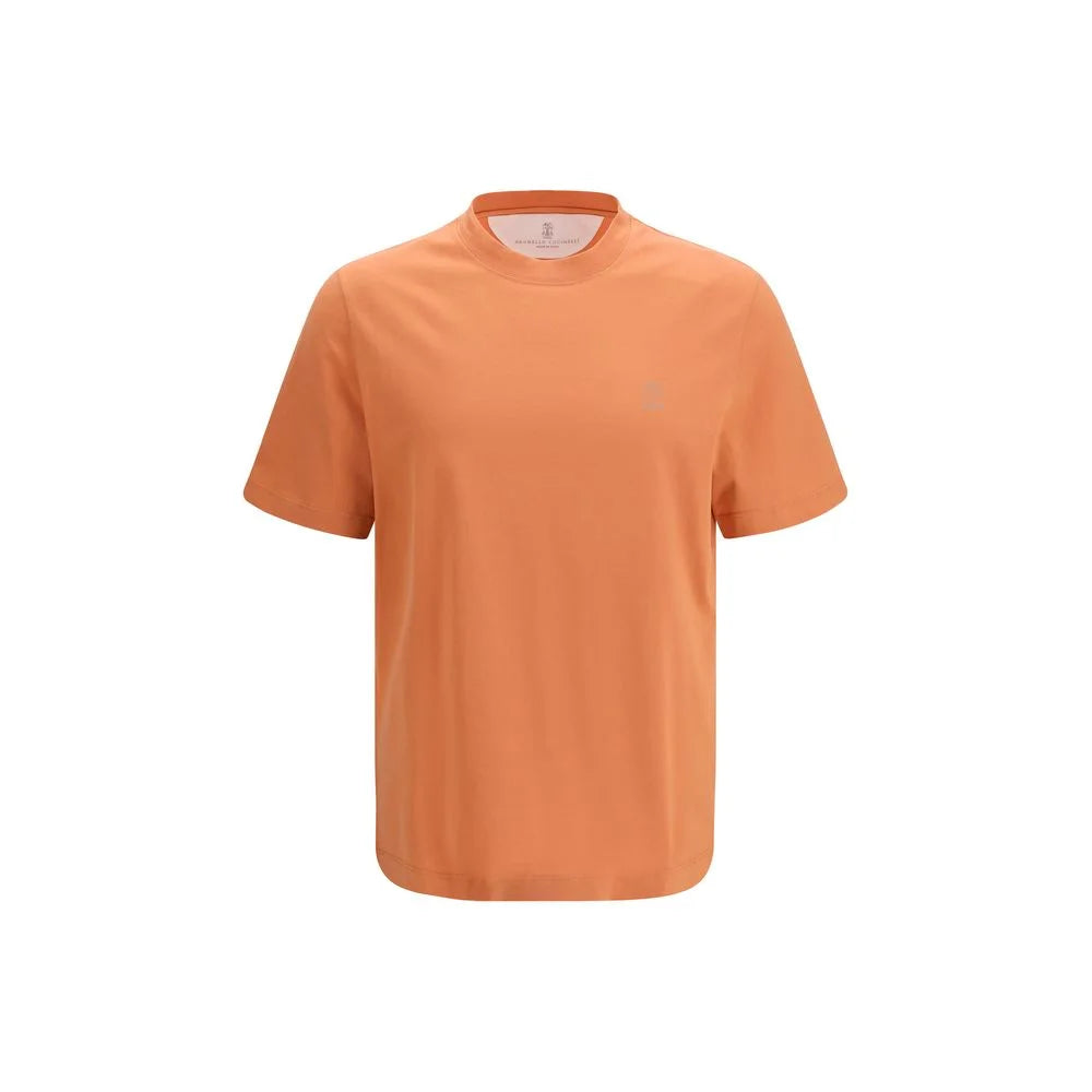 Brunello Cucinelli Orange Cotton T-Shirt